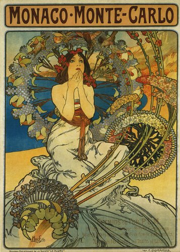 1897 Lady Monaco Monte Carlo By Alphonse Mucha Was a Czech Art Nouveau Painter and Decorative Artist 22