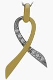 14 Karat Yellow & White Gold Diamond Breast Cancer Pendant
