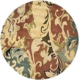 Safavieh Soho Collection SOH846A Handmade Rust New Zealand Wool Round Area Rug, 6-Feet