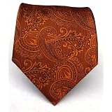 100% Silk Woven Burnt Orange (Rust) Paisley Tie