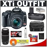 Canon Digital Rebel XTi 10.1MP Digital SLR Camera (Black) + Canon EF-S 18-55mm Lens [Outfit] + Canon EF 75-300mm III Lens + BG-E3 Grip + 8GB Card + NB-2LH Battery + Accessory Kit