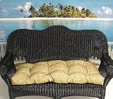 3-Piece Wicker Furniture Cushion Set - Bamboo Print
