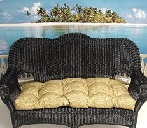 3-Piece Wicker Furniture Cushion Set - Bamboo Print