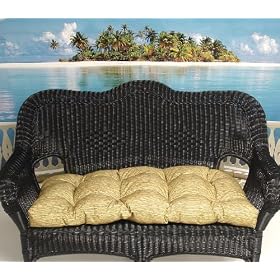 3-Piece Wicker Furniture Cushion Set - Bamboo Print