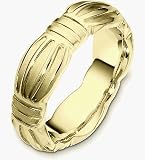 7mm Contemporary 14 Karat Yellow Gold Wedding Band