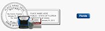 Florida Notary Stamps (qty 1). Choose from 3 different stamp styles and layouts. Easy online design.