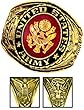 Army Ring - 18K Heavy Gold Electroplated Ring with Stone - US Army Veteran Ring.
