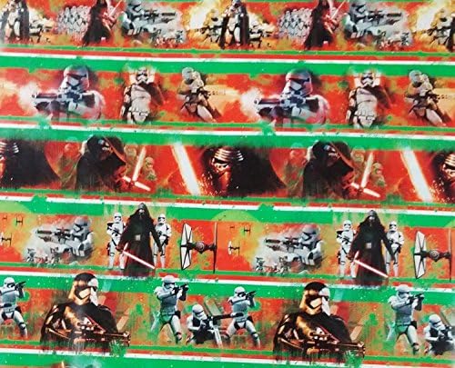 Star Wars Gift Wrap 3 Rolls (1 Roll Light Sabers/logo, 1 Roll Rebels, &amp; 1 Roll Villians)