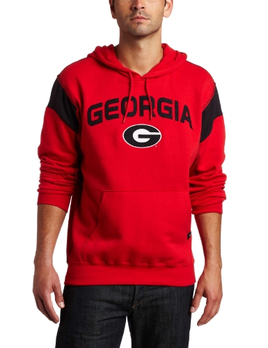 NCAA Men's Georgia Bulldogs Found Of a Champ II Long Sleeve Hooded Fleece Pullover (Athletic Red/Black, Medium)