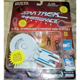 Star Trek U.S.S. Stargazer Starship Mini Playset w/ Picard & Q Innerspace Series