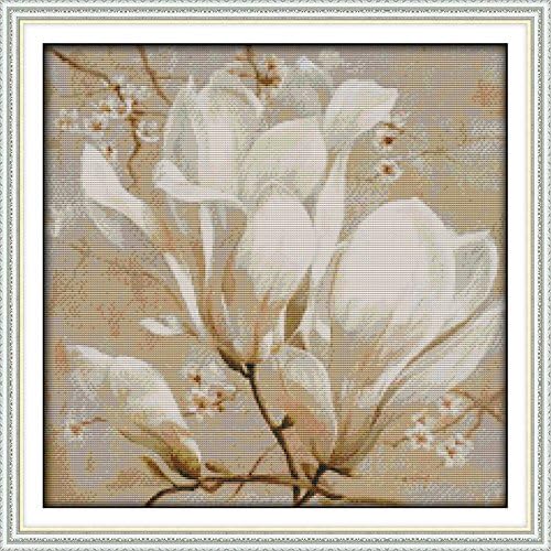 Dimensions Needle Crafts Counted Cross Stich Hand Made 14CT Magnolia flower (2) H366 Flowers