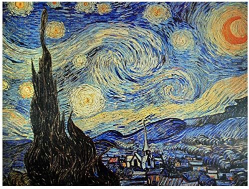Fashion FreeZone Oriental Furniture Inexpensive Classic Van Gogh Reproductions, 31-Inch Starry Night, Art Print on Stretched Canvas, 31 by 23-Inch
