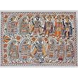 Mixed Media Art Madhubani Paintings Home Decor Organic Color Paper 22 x 30 inches