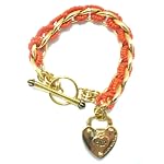 juicy couture coral bead toggle charm bracelet