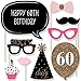 Big Dot of Happiness Chic 60th Birthday - Pink, Black and Gold Photo Booth Props Kit 20 Count