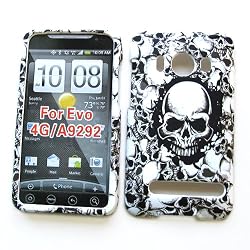 HTC EVO 4G (Sprint) Rubberized Snap-on Protector Hard Cover "Skullerific" Design