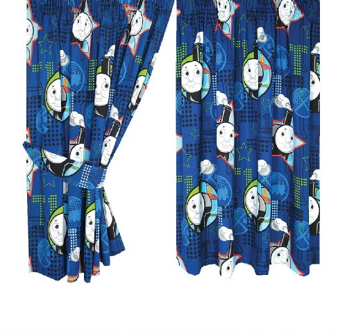Character World Thomas Steam Curtains with Tie Backs, 72 Inch
