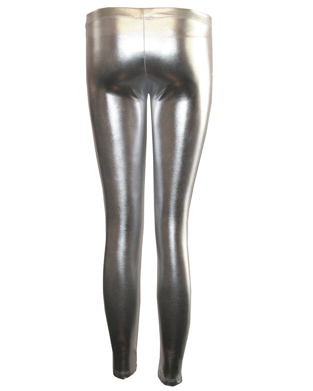 silver liquid leggings