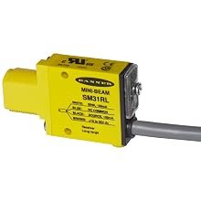 Banner SM31RL Mini Beam DC Photoelectric Sensor, Opposed Receiver Mode, Cable Termination, 30m Sensing Range, 2m Cable Length