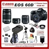 Buy Canon EOS 60D DSLR Camera Kit with 3 Canon lenses: Featuring Canon EF-S 18-55mm f... by Canon