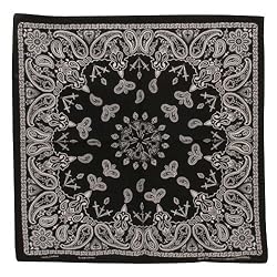 Black New Paisley Bandanas W12S21D