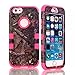 iPhone 6s Case, Kecko Dual Layer Defender High Impact Pink Tree Camo Design Shockproof Military Duty Hybrid Hard Silicon Bumper Protective Case for iPhone 6s / 6 - Rose