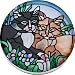 Tiffany Cats Hand Painted Art Glass Paperweight Coaster