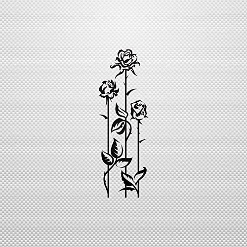 Decor Stickers Roses Weatherproof Motorbike Lasting Activity Permane Black (8 X 2.70 In)