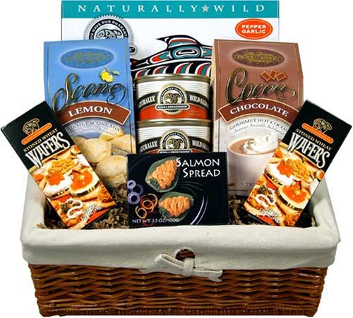 'You and I' Smoked Salmon Gift Basket by Alaska Smokehouse and The Famous Pacific Dessert Company