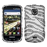 Black/ White Zebra Skin With Full Rhinestones Hard Protector Case Cover For ....