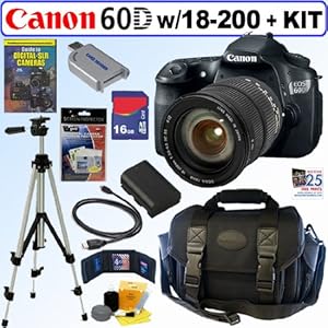 Canon EOS 60D 18 MP CMOS Digital SLR Camera with Sigma 18-200mm F3.5-6.3 II DC OS HSM (Optical Stabilizer) Zoom Lens + 16GB Deluxe Accessory Kit