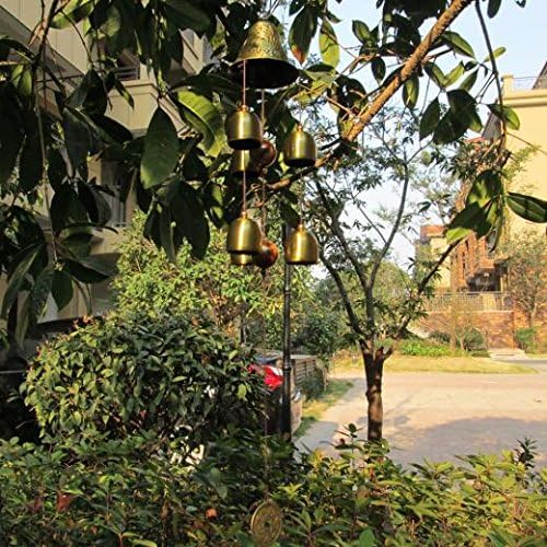 Amazing Grace 6 Bells Copper Clock Yard Garden Outdoor Living Wind Chimes