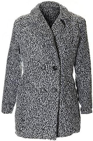 Women Plus Size Boucle Tweed Car Coat