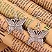 Yazilind Trendy Exquisite Tibetan Silver Butterfly Carved Flower Ear Wire Hook Dangle Earrings