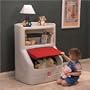 Lift and Hide Storage Chest and Bookcase - Red