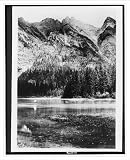 Historic Print M Glacier National Park Montana. Cliffs on northeast
side of Lake Avalanche East End Mo
