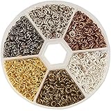 PandaHall Elite 1 Box 6 Colors Iron Plated Jump Rings Unsoldered 4mm Diameter Jewelry Making Findings