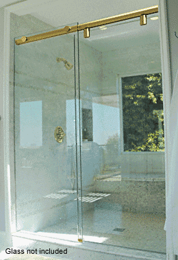 CRL 60 Polished Brass Hydroslide 180 Degree Standard Sliding Shower Door Kit