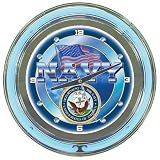 United States Navy Neon Clock - 14 inch Diameter
