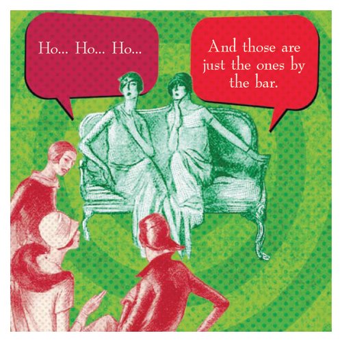 Funny Holiday IMproper Greeting Beverage Napkin-HO HO HO