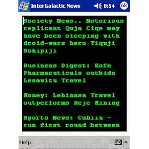 Intergalactic News Ticker