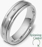 5 Diamond SPINNING Platinum Wedding Band Ring