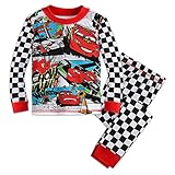(ディズニー) Disney カーズ 長袖パジャマ 黒白チェック 男の子 USディズニーストア (6歳(100-110cm)) [並行輸入品]