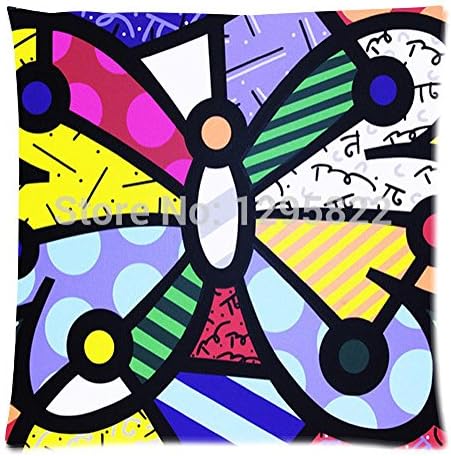 easyLife Custom Romero Britto Pillowcase Standard Size 18 X 18 Inch Design Cotton Pillow Case Two Sides Best Present For Friend-Pc-9