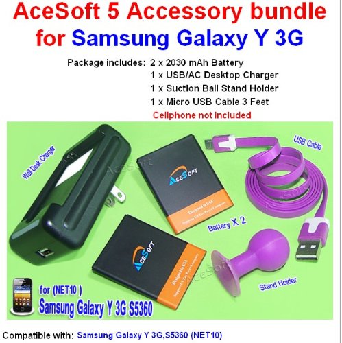 5 Accessory 2x 2030mAh Battery Desktop Charger 