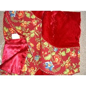 Katha Diddel Hand made needlepoint Christmas Tree Skirt 54" KDXK040