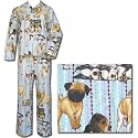 The Cat's Pajamas Garland Puppy Flannel Pajama in Blue
