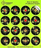 25 Pack - (400) 2" "Stick & Splatter" Adhesive Splatterburst Target - Instantly See Your Shots Burst Bright Florescent Yellow Upon Impact!
