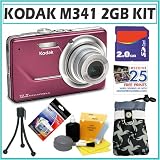 Kodak Easyshare M341 12.2MP Digital Camera in Orchid + 2GB Accessory Kit