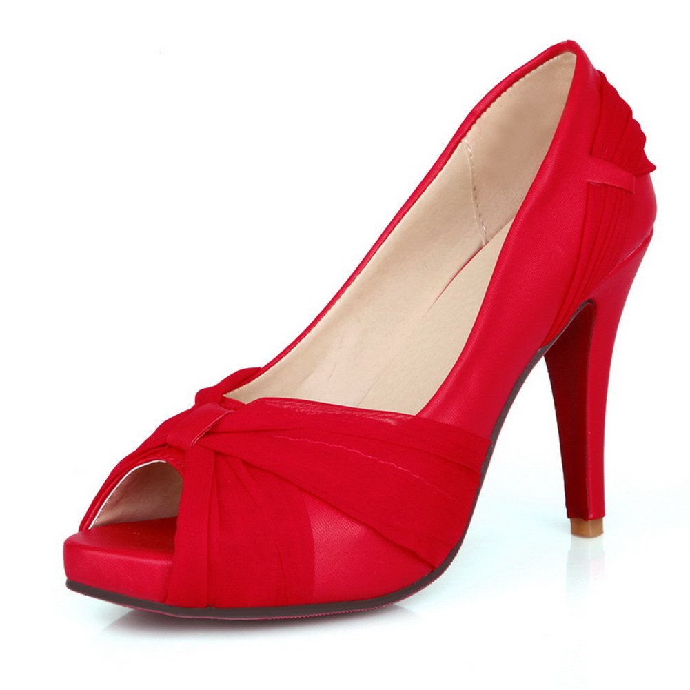 Amazon.com: VogueZone009 Womens Open Peep Toes High Heel Soft ...